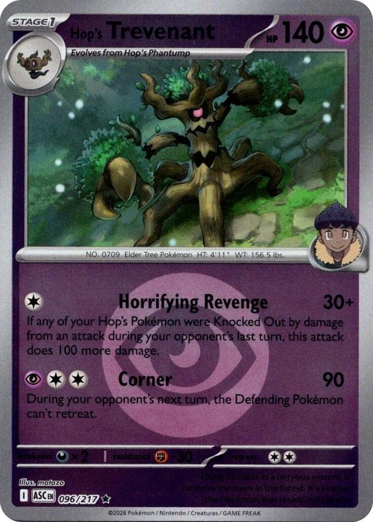 Hop's Trevenant (096/217) (Energy Symbol Pattern) [Mega Evolution: Ascended Heroes] | Black Swamp Games