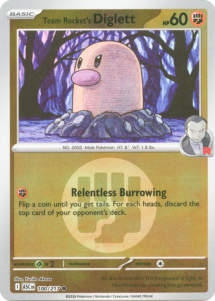 Team Rocket's Diglett (100/217) (Energy Symbol Pattern) [Mega Evolution: Ascended Heroes] | Black Swamp Games