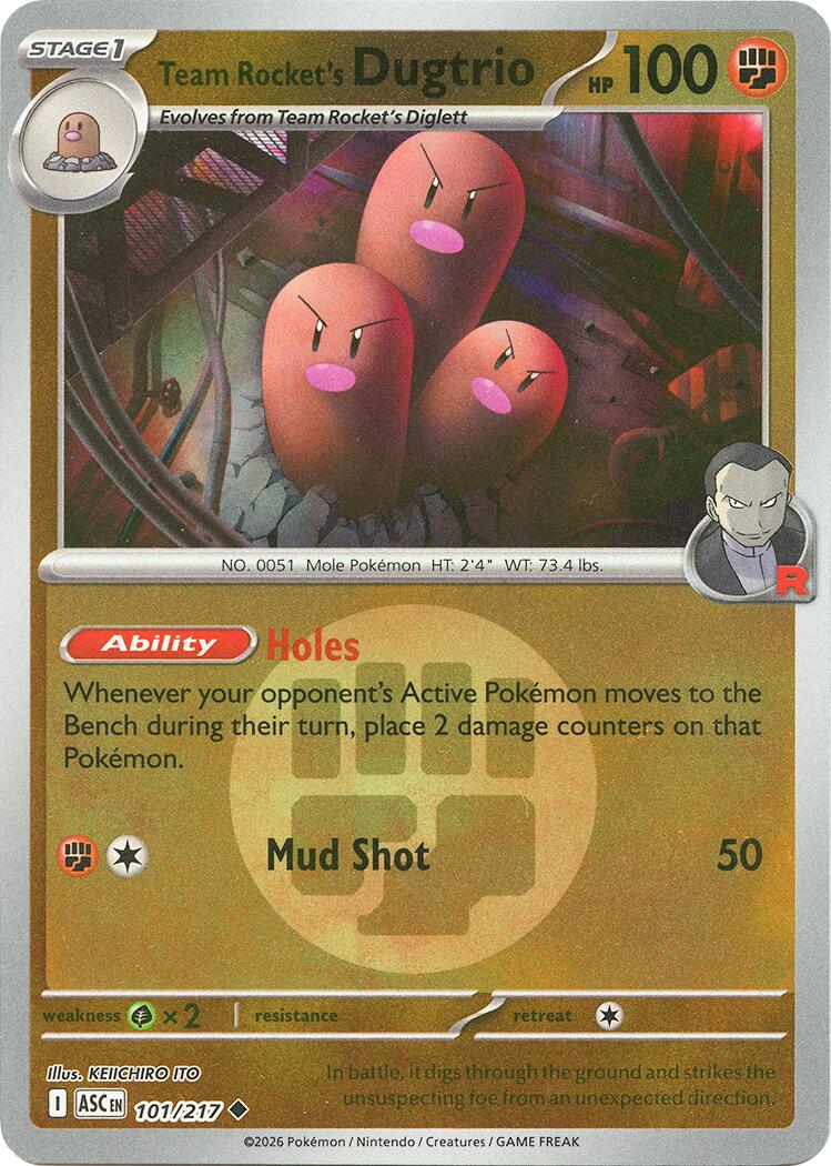 Team Rocket's Dugtrio (101/217) (Energy Symbol Pattern) [Mega Evolution: Ascended Heroes] | Black Swamp Games