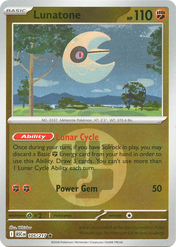 Lunatone (105/217) (Energy Symbol Pattern) [Mega Evolution: Ascended Heroes] | Black Swamp Games