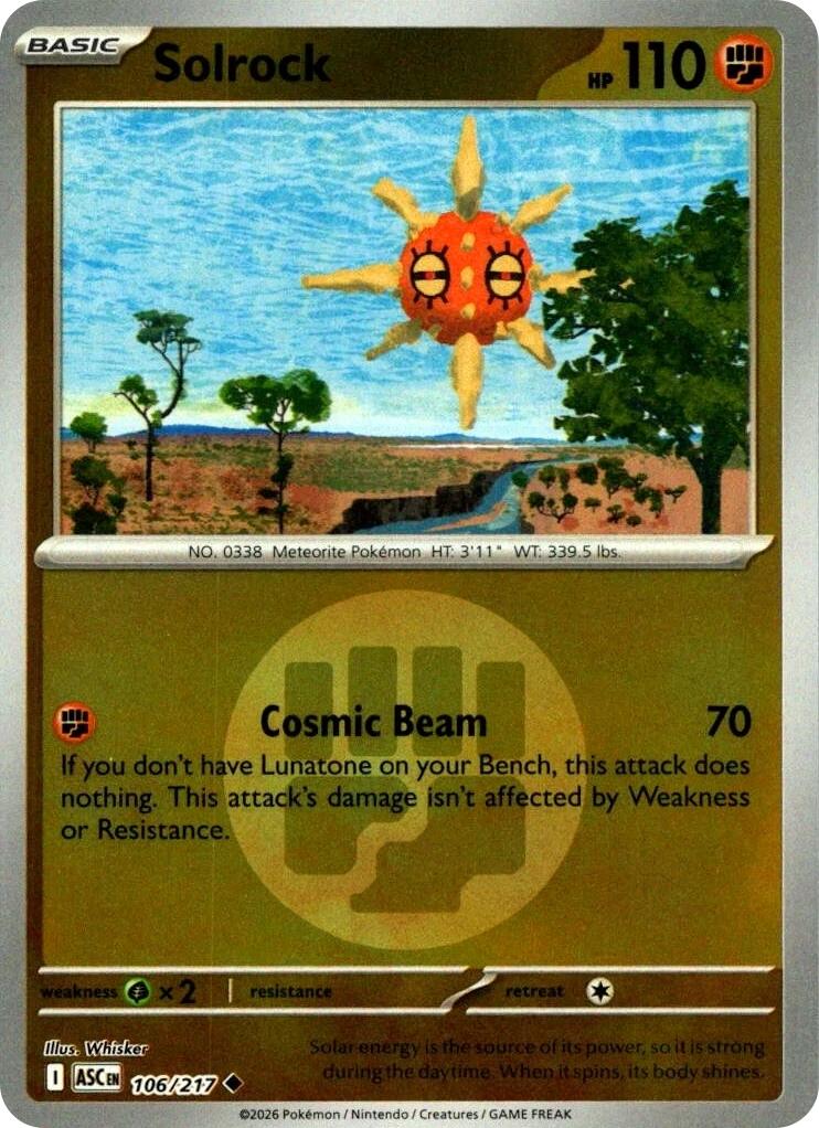 Solrock (106/217) (Energy Symbol Pattern) [Mega Evolution: Ascended Heroes] | Black Swamp Games