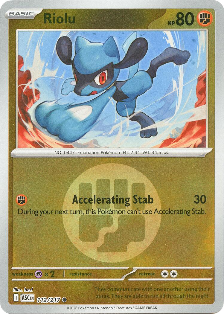 Riolu (112/217) (Energy Symbol Pattern) [Mega Evolution: Ascended Heroes] | Black Swamp Games