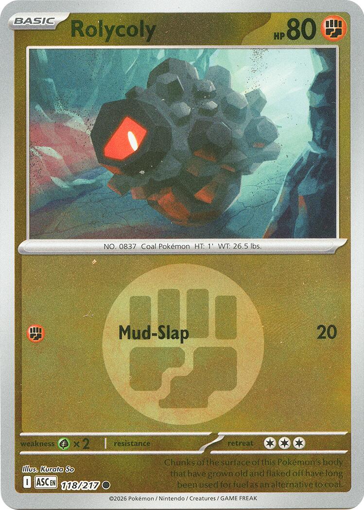 Rolycoly (118/217) (Energy Symbol Pattern) [Mega Evolution: Ascended Heroes] | Black Swamp Games