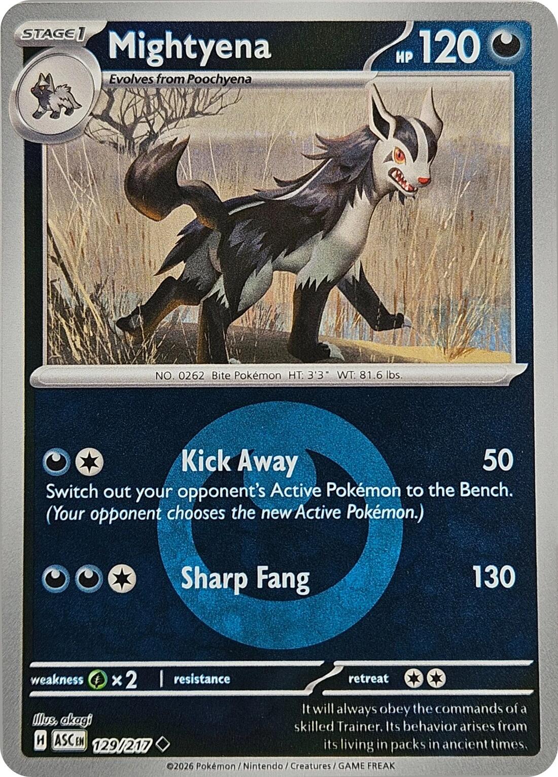 Mightyena (129/217) (Energy Symbol Pattern) [Mega Evolution: Ascended Heroes] | Black Swamp Games