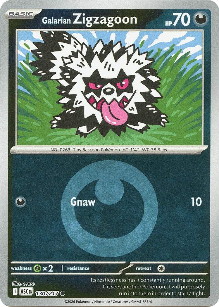 Galarian Zigzagoon (130/217) (Energy Symbol Pattern) [Mega Evolution: Ascended Heroes] | Black Swamp Games