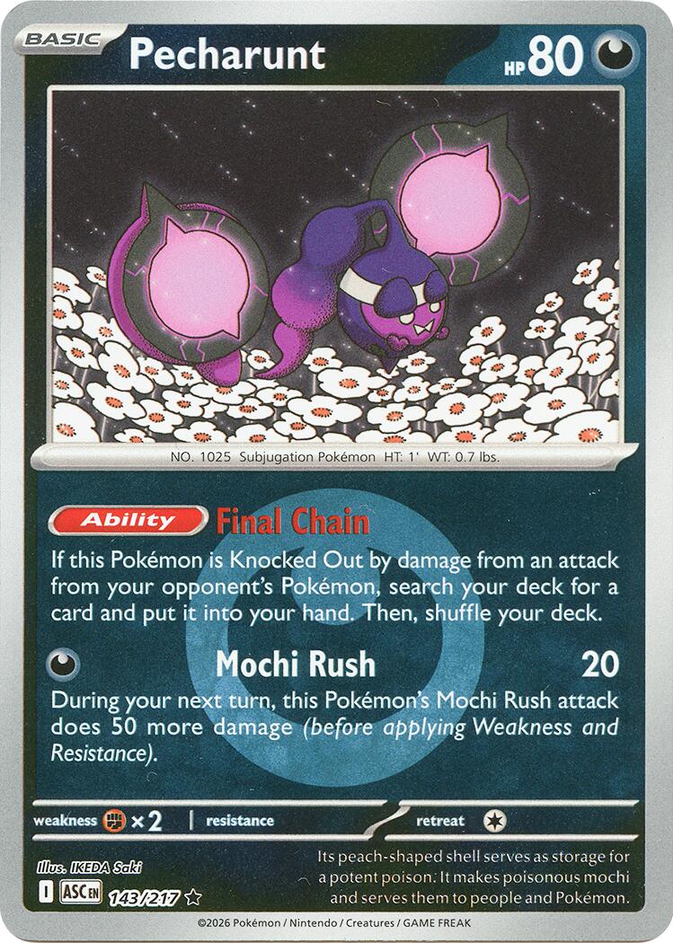 Pecharunt (143/217) (Energy Symbol Pattern) [Mega Evolution: Ascended Heroes] | Black Swamp Games