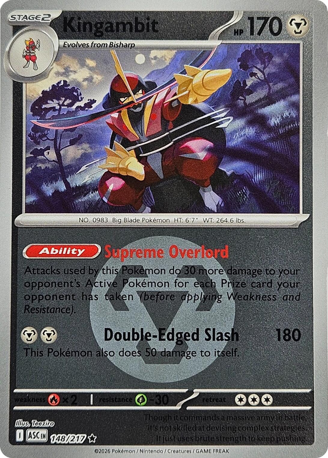 Kingambit (148/217) (Energy Symbol Pattern) [Mega Evolution: Ascended Heroes] | Black Swamp Games