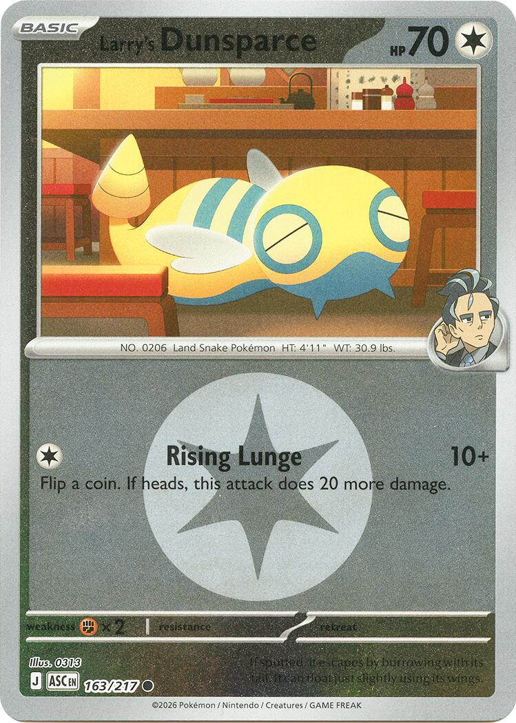 Larry's Dunsparce (163/217) (Energy Symbol Pattern) [Mega Evolution: Ascended Heroes] | Black Swamp Games
