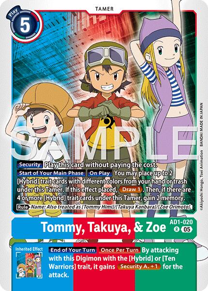 Tommy, Takuya, & Zoe [AD1-020] [Advanced Booster Digimon Generation] | Black Swamp Games