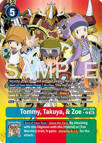Tommy, Takuya, & Zoe [AD1-020] (Alternate Art) [Advanced Booster Digimon Generation] | Black Swamp Games