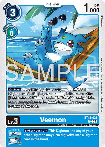 Veemon [BT12-021] [Advanced Booster Digimon Generation] | Black Swamp Games