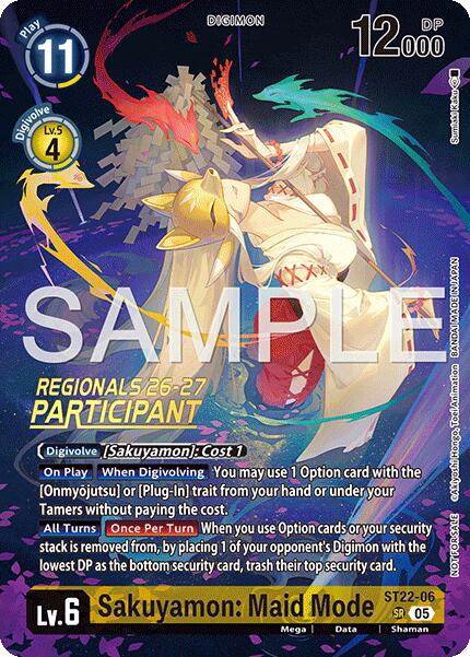 Sakuyamon: Maid Mode [ST22-06] (Regionals 26-27 Season 1 Participant) [Starter Deck: Amethyst Mandala Advanced Deck Set] | Black Swamp Games