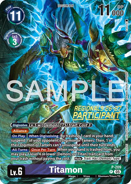 Titamon [P-209] (Regionals 26-27 Season 1 Participant) [Promotional Cards] | Black Swamp Games