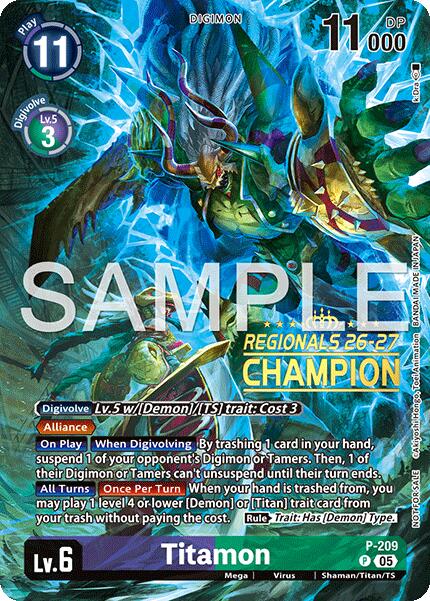 Titamon [P-209] (Regionals 26-27 Season 1 Champion) [Promotional Cards] | Black Swamp Games