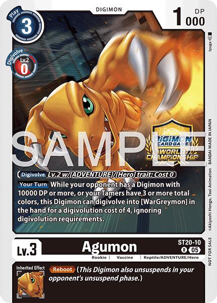 Agumon [ST20-10] (World Championship 26–27 Regionals Season 1) [Starter Deck: Protector of Light] | Black Swamp Games