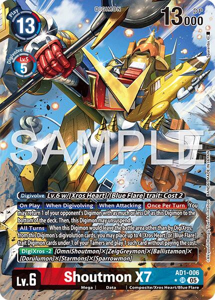 Shoutmon X7 [AD1-006] (Alternate Art) [Advanced Booster Digimon Generation] | Black Swamp Games