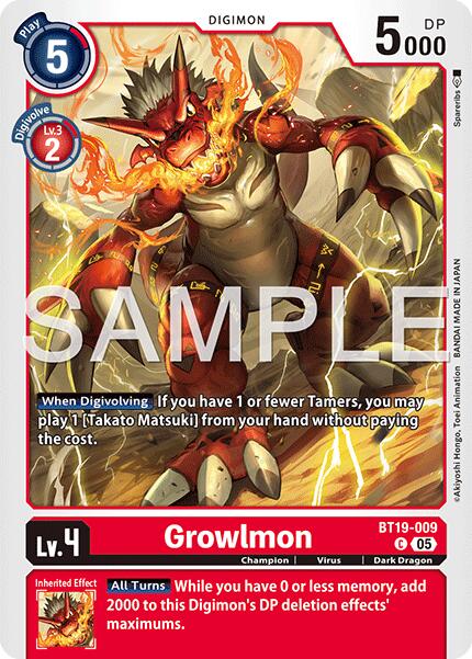 Growlmon [BT19-009] [Advanced Booster Digimon Generation] | Black Swamp Games
