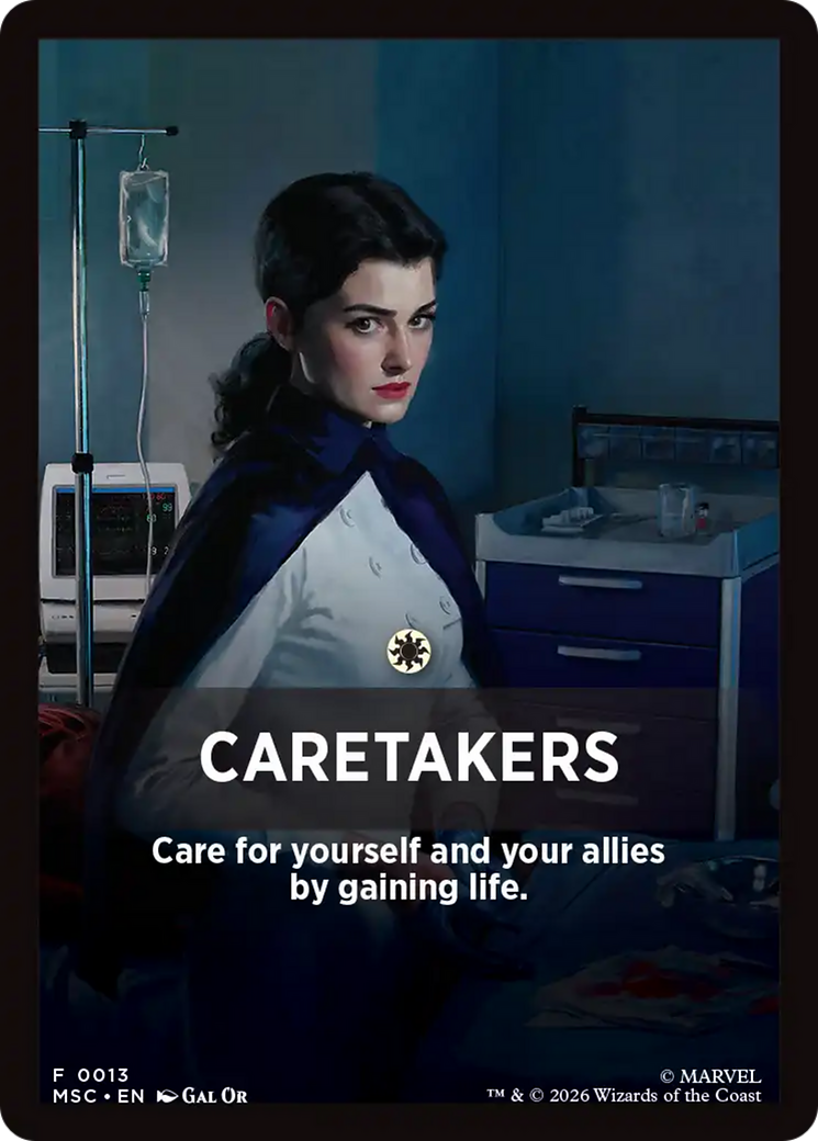 Caretakers Theme Card [Marvel Super Heroes Commander] | Black Swamp Games