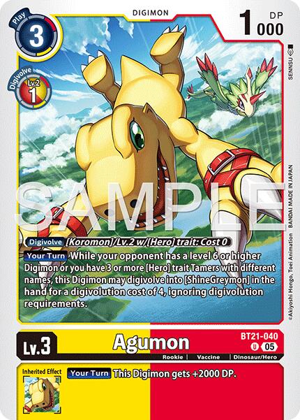 Agumon [BT21-040] [Advanced Booster Digimon Generation] | Black Swamp Games