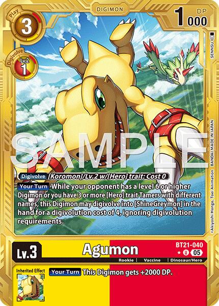 Agumon [BT21-040] (Alternate Art) [Advanced Booster Digimon Generation] | Black Swamp Games