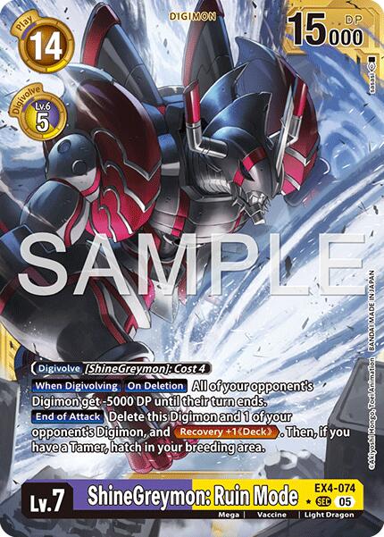 ShineGreymon: Ruin Mode [EX4-074] (Alternate Art) [Advanced Booster Digimon Generation] | Black Swamp Games