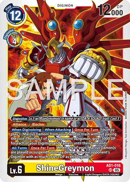 ShineGreymon [AD1-016] [Advanced Booster Digimon Generation] | Black Swamp Games