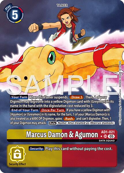 Marcus Damon & Agumon [AD1-021] (Alternate Art) [Advanced Booster Digimon Generation] | Black Swamp Games