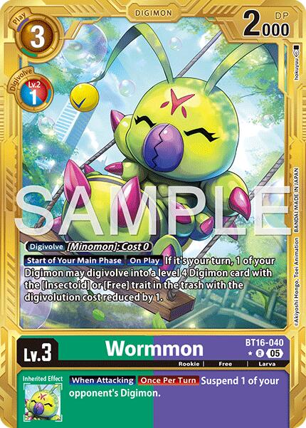 Wormmon [BT16-040] - BT16-040 (Gold Border) [Advanced Booster Digimon Generation] | Black Swamp Games
