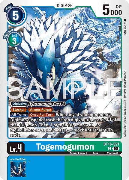 Togemogumon [BT16-021] (Foil Reprint) [Advanced Booster Digimon Generation] | Black Swamp Games