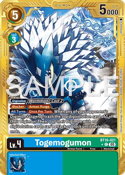 Togemogumon [BT16-021] (Gold Border) [Advanced Booster Digimon Generation] | Black Swamp Games