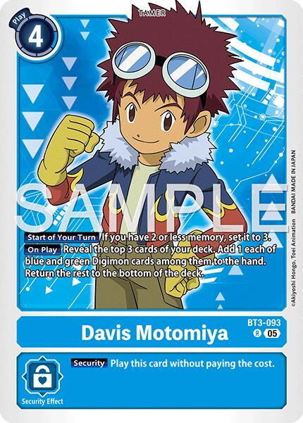 Davis Motomiya [BT3-093] (Reprint) [Advanced Booster Digimon Generation] | Black Swamp Games