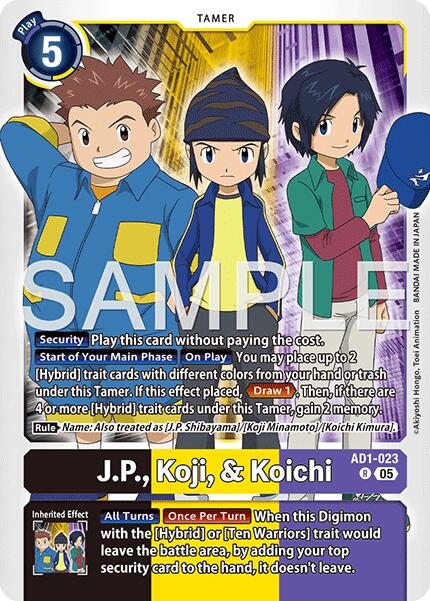 J.P., Koji, & Koichi [AD1-023] [Advanced Booster Digimon Generation] | Black Swamp Games