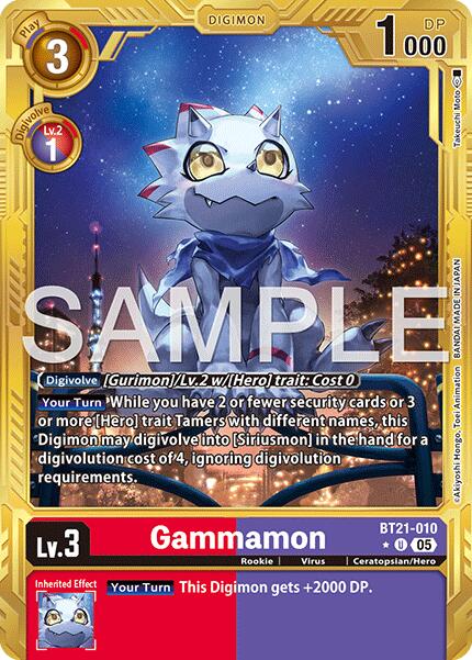 Gammamon [BT21-010] - BT21-010 (Gold Border) [Advanced Booster Digimon Generation] | Black Swamp Games
