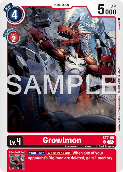 Growlmon [ST7-05] (Reprint) [Advanced Booster Digimon Generation] | Black Swamp Games