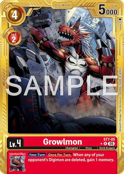 Growlmon [ST7-05] (Gold Border) [Advanced Booster Digimon Generation] | Black Swamp Games