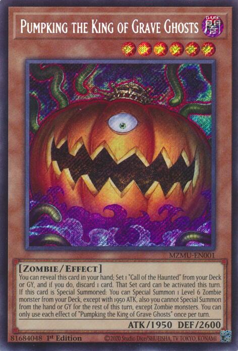 Pumpking the King of Grave Ghosts [MZMU-EN001] Secret Rare | Black Swamp Games