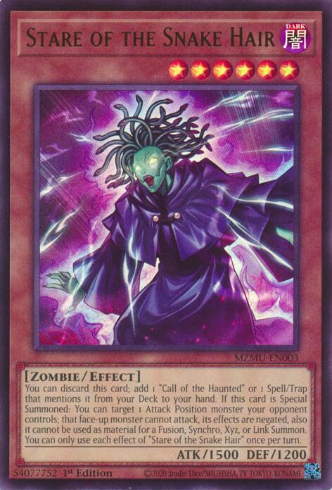 Stare of the Snake Hair [MZMU-EN003] Ultra Rare | Black Swamp Games