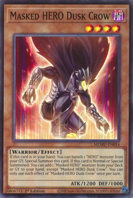 Masked HERO Dusk Crow [MZMU-EN014] Super Rare | Black Swamp Games