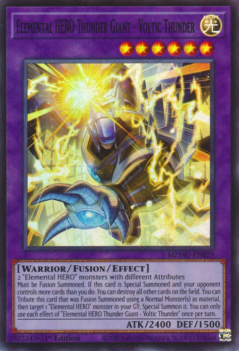 Elemental HERO Thunder Giant - Voltic Thunder [MZMU-EN029] Super Rare | Black Swamp Games