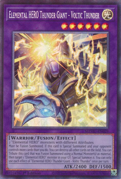Elemental HERO Thunder Giant - Voltic Thunder (Collector's Rare) [MZMU-EN029] Collector's Rare | Black Swamp Games