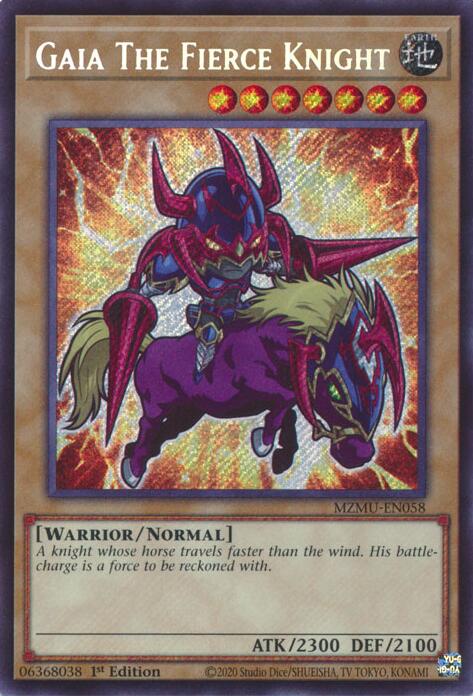 Gaia The Fierce Knight [MZMU-EN058] Secret Rare | Black Swamp Games