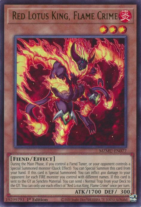 Red Lotus King, Flame Crime [MZMU-EN077] Ultra Rare | Black Swamp Games
