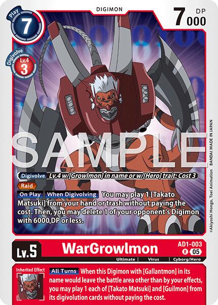 WarGrowlmon [AD1-003] [Advanced Booster Digimon Generation] | Black Swamp Games