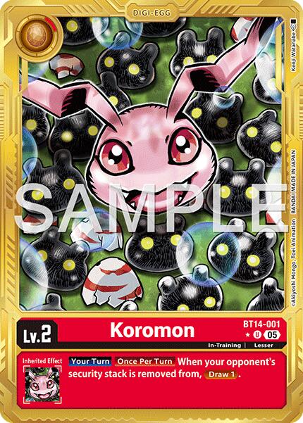 Koromon [BT14-001] (Gold Border) [Advanced Booster Digimon Generation] | Black Swamp Games