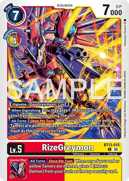 RizeGreymon [BT13-015] (Foil Reprint) [Advanced Booster Digimon Generation] | Black Swamp Games