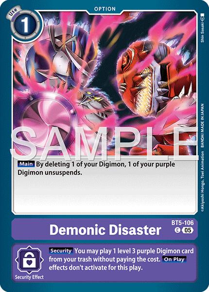 Demonic Disaster [BT5-106] (Foil Reprint) [Advanced Booster Digimon Generation] | Black Swamp Games
