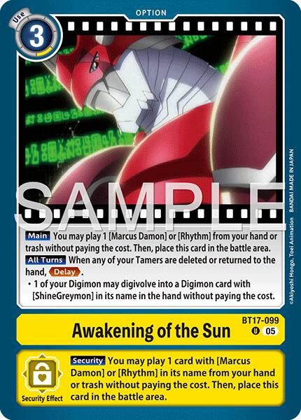 Awakening of the Sun [BT17-099] (Foil Reprint) [Advanced Booster Digimon Generation] | Black Swamp Games