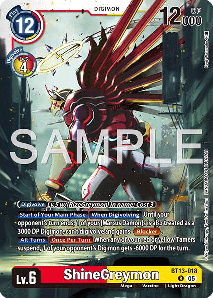 ShineGreymon [BT13-018] - BT13-018 [Advanced Booster Digimon Generation] | Black Swamp Games