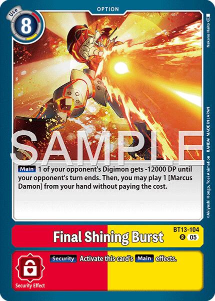Final Shining Burst [BT13-104] (Reprint) [Advanced Booster Digimon Generation] | Black Swamp Games