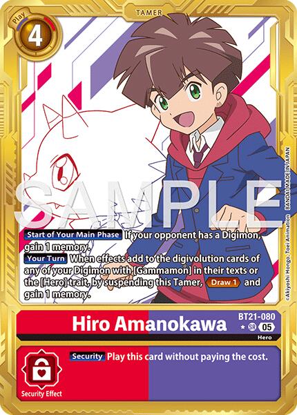 Hiro Amanokawa [BT21-080] (Gold Border) [Advanced Booster Digimon Generation] | Black Swamp Games